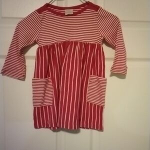 Hanna Andersson Pink & White Striped Long-Sleeve Dress